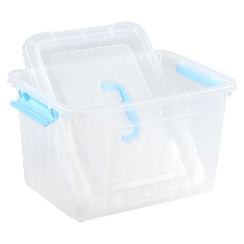 Utiao 12 Quart Plastic Bin with Handles, Clear Latching Storage Box, 1 Pack - Image 4